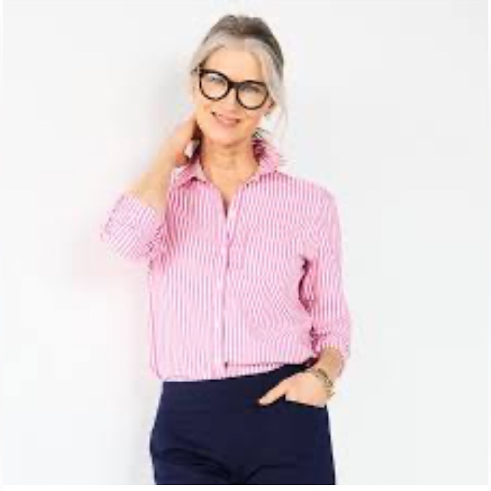 Croft & Barrow Pink and White Striped Shirt